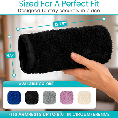 Vive Wheelchair Armrest Pads (2 PCS) - Memory Foam Sheepskin Cushion
