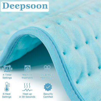 Heating Pad,Heated Blanket,Heating Pad for Back Neck,Grey,24x12 Inch | Electric Heating Pad,Dry/Moist Heat Heating Pads,Heating Pads for Shoulder,Abdomen,Heat Pad for Women Men,Birthday Gift