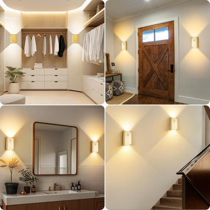Eneru Motion Sensor Wall Sconce, Rechargeable Wireless Lights Indoor 2 Pack | 5000mAh battery powered, remote 3CCT dimmable, cordless magnetic mount, motion night light for hallway closet bathroom stair