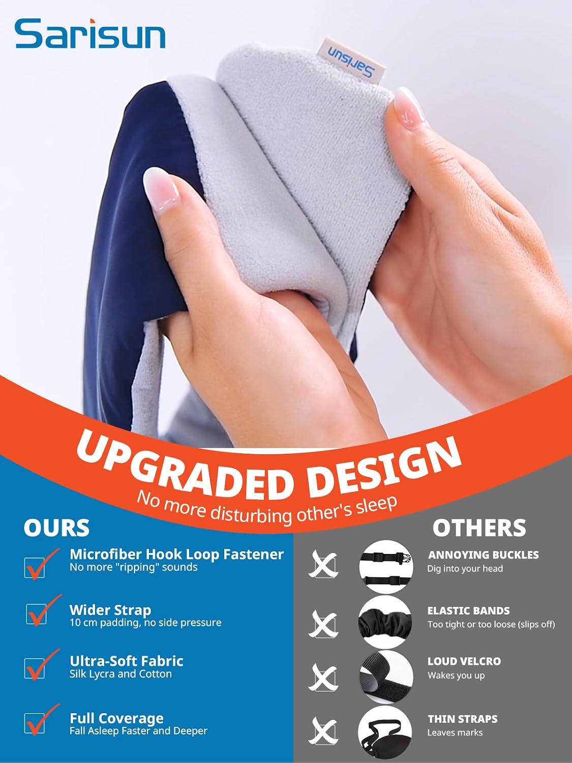 SARISUN Sleep Mask Dual-Side Blackout Eye Masks for Sleeping Men&Women