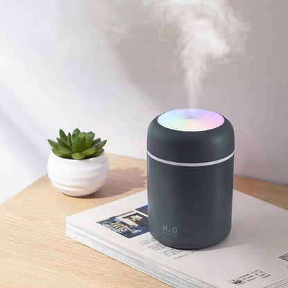 Portable Mini Humidifier, Colorful Volcanic Texture, 300mL Cool Mist Humidifier, USB Powered, Auto Shut-Off. Perfect for Bedroom, Office & Car.