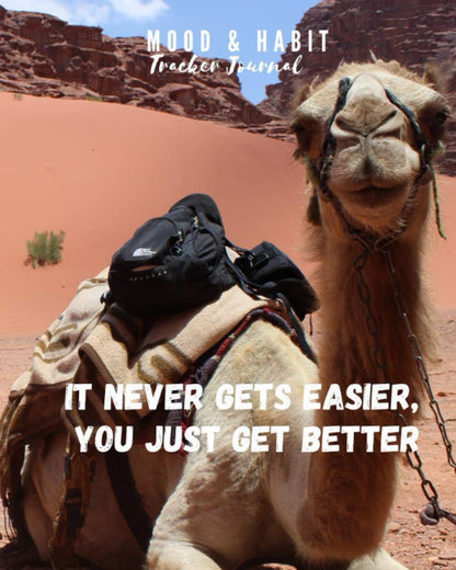 Mood and Habit Tracker Journal.: It Never gets Easier, you just get Better. Fields to track water intake, energy levels, activity levels, sleep quality, and overall mood.