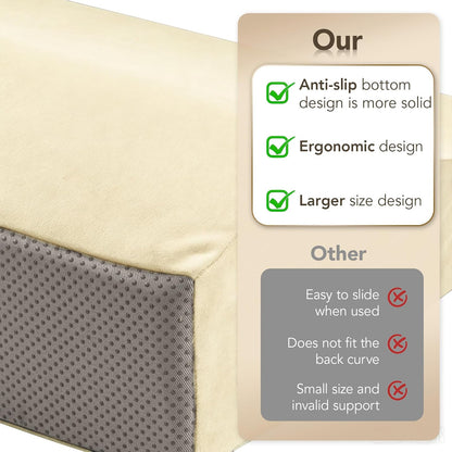 Lumbar Support Pillow for Recliner,Large Memory Foam Back Support Cushion for Sofa & Gaming Chair, Ergonomic Backrest Pillow for Elderly, Comfortable Couch Cushion with Machine Washable Cover,Gray