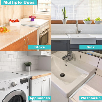 Stove Cover, Stove Guard, Stainless Steel Stove Gap Covers, Heat Resistant & Easy to Clean Stove Counter Gap Cover, Kitchen Stove Counter Gap Cover Eliminates Gap Between Counter & Appliances (2 pcs)