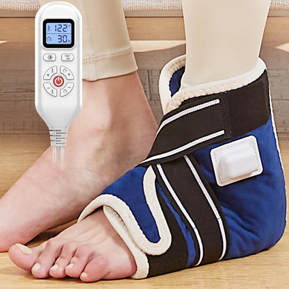 CAMECO 2-in-1 Cordless Foot Heating Pad & Massagers for Feet Neuropathy Pain Relief, 5000mAh 104℉-140℉ Heated Foot Warmers for Women Men, Rechargeable Vibration Heating Booties for Ankle Under Desk