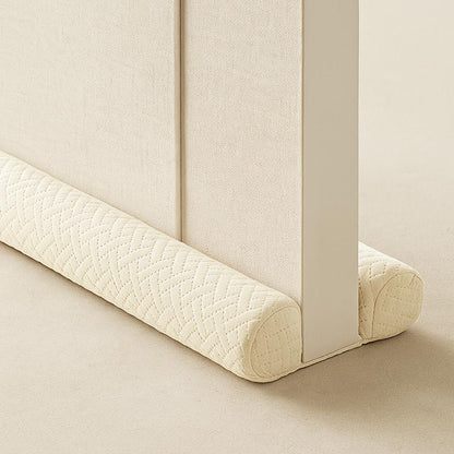 Ciieyuo Under Door Draft Stopper, Door Stoppers for Bottom of Door, 30"-36" | Velvet under door gap filler, white beige, blocker cold air, light, smoke and noise, easy slide-on install