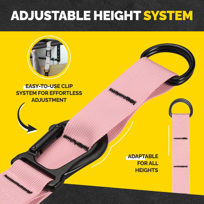 Pull Up Assistance Bands Set with 4 Levels, Adjustable Strap and Foot Rest | 50–200 lb stackable pull-up assistance, nylon-sleeved bands, adjustable support, reduced snap-back risk