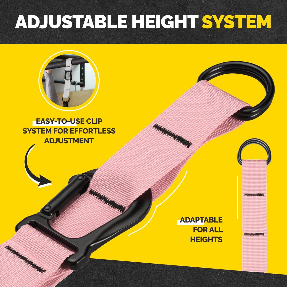 Pull Up Assistance Bands Set with 4 Levels, Adjustable Strap and Foot Rest