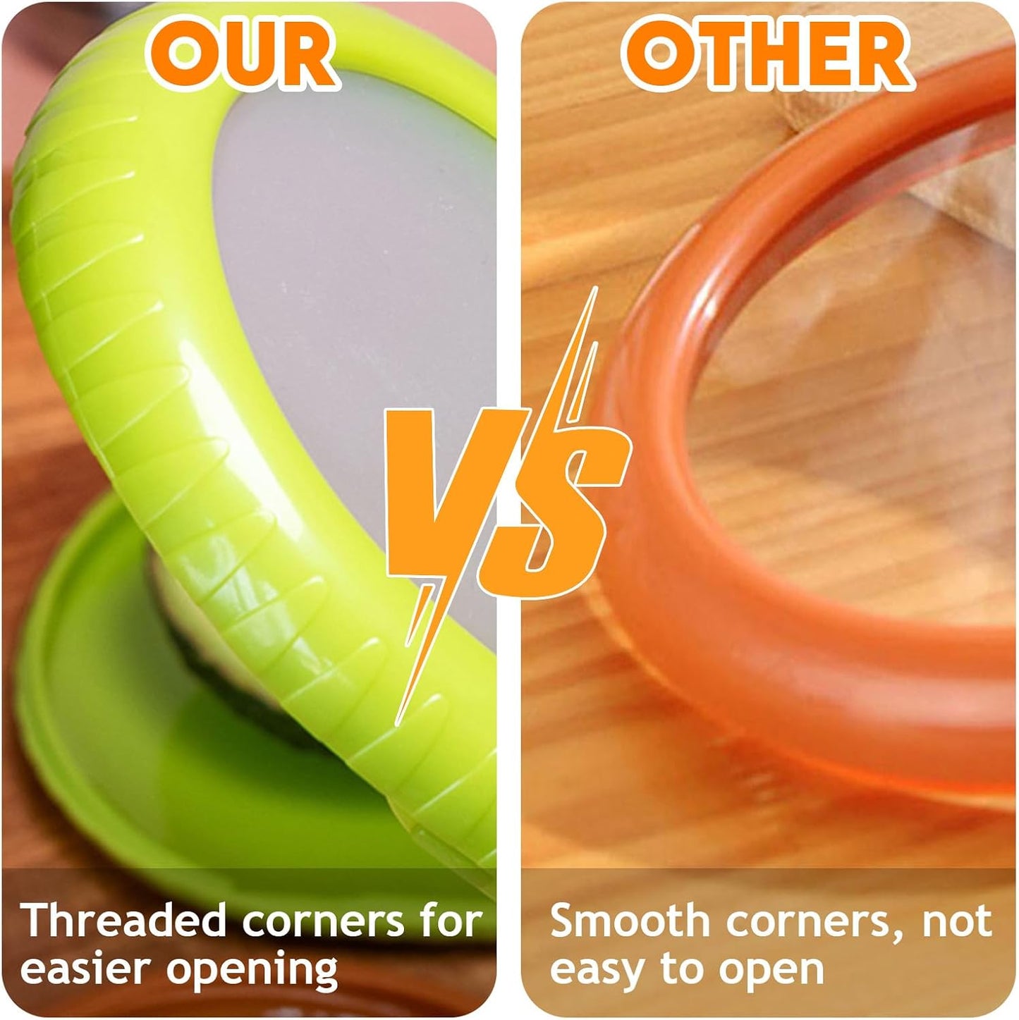 4 PCS Silicone Fruit and Vegetable Containers for Fridge, Reusable Fruit Storage Box, Silicone Food Storage Containers Set - (Green, Red, Yellow, Brown), Airtight Storage Box with Lid