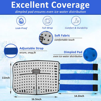 Ankle Foot Ice Pack Wrap for Cold Therapy Machine, Replacement Pad Only for Cryotherapy Unit, Cold Water Therapy for Plantar Fasciitis Relief, Post-Surgery & Injury Recovery - Universal Connector