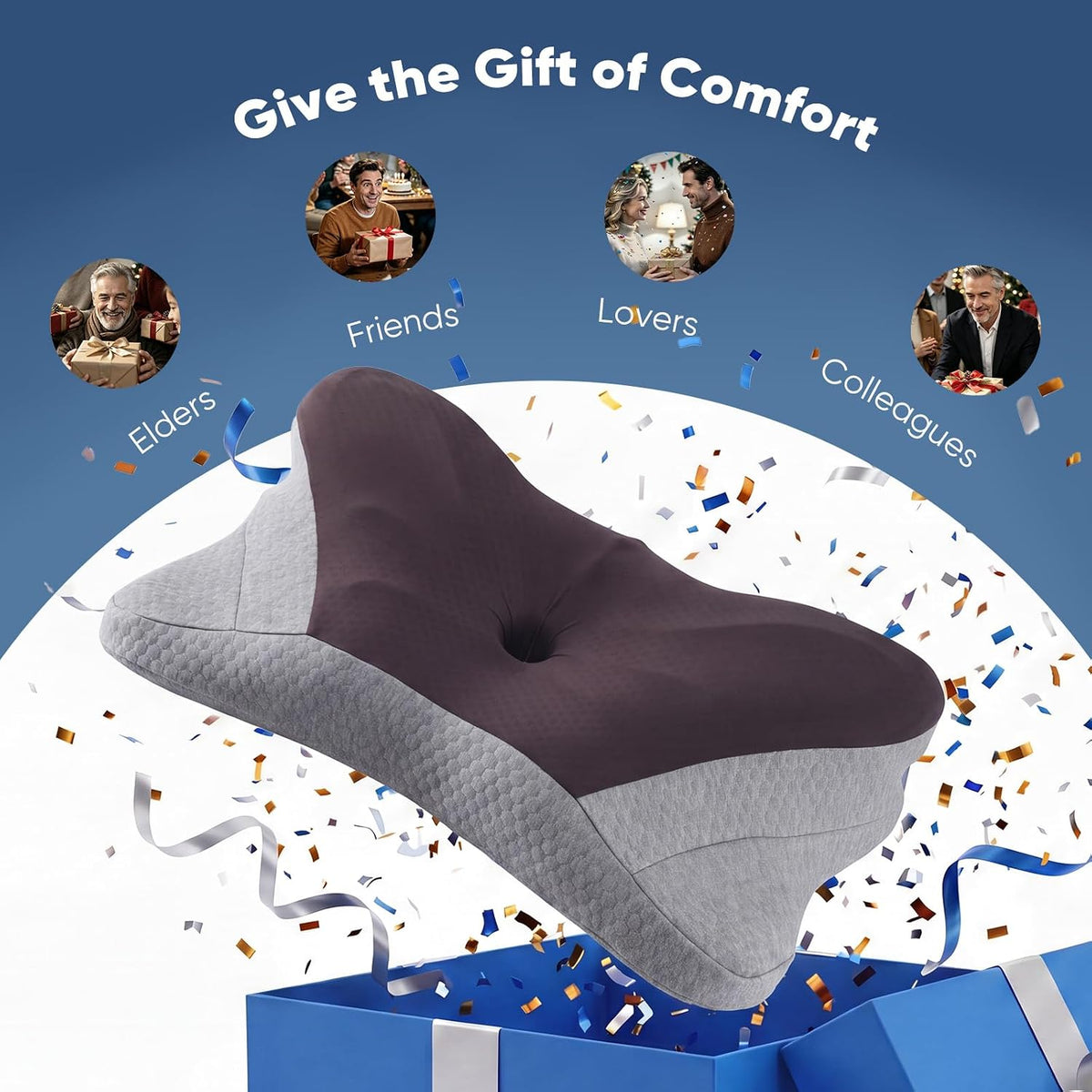 Sweetcrispy Cervical Pillow for Neck Pain Relief, Cooling Memory Foam