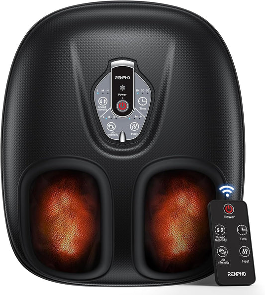 RENPHO Foot Massager with Heat, Birthday Gifts for Women, FSA Eligible HSA | Exclusive Pressure Monitoring Tech, Cordless Remote, 3 Heat & Compression Levels, NTC Temperature Control Tech, Up to Size 12