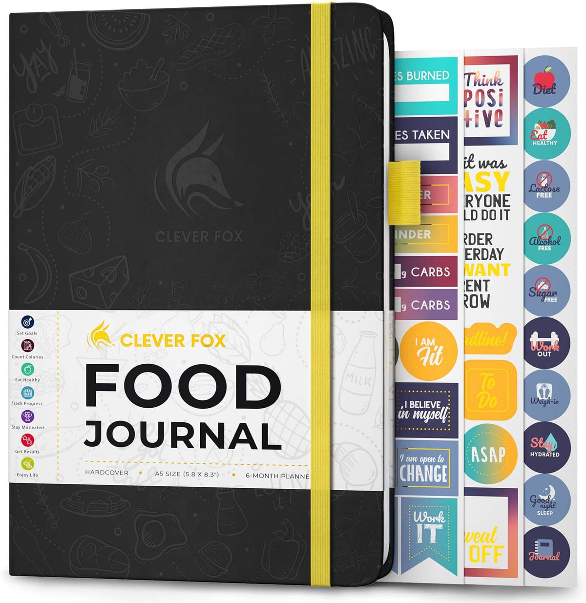 Clever Fox Food Journal for Women & Men, Weight Loss Tracker, Aquamarine