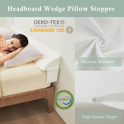 King Bed Wedge Pillow for Headboard Gap, Bed Gap Filler, L 72"