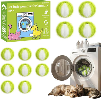12 PCS Pet Hair Remover for Laundry, Reusable Hair Catcher | Reusable hair catcher helps reduce pet hair on clothes, bedding and blankets for cleaner laundry every wash.