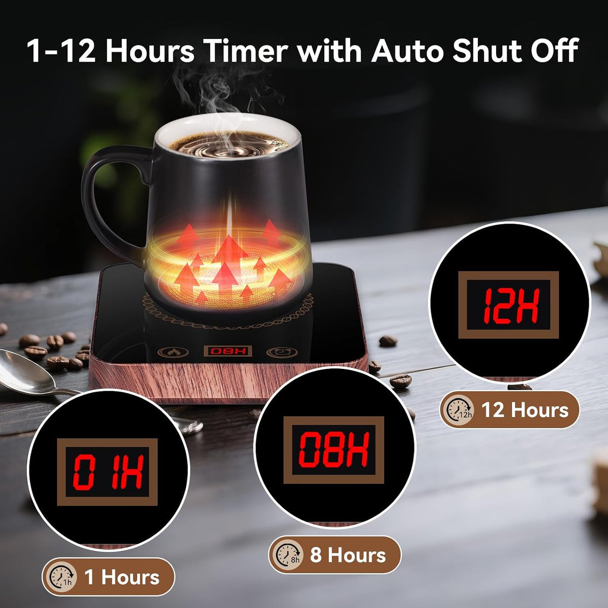 Coffee Mug Warmer for Desk with Auto Shut Off, Coffee Warmer with Auto Shut Off for Desk Office Home ((Valentines Day Coffee Gifts))