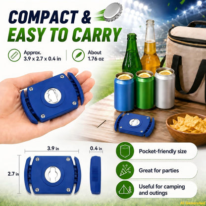 Aluminum Can Opener,Can Top Remover,Beer-Soft Edge-Soda-Can Opener(Blue) | Handheld Safety Manual Can Opener,For 8-19 Oz aluminum Soft Edge Cans, Home,Kitchen,Bar,Camping and DIY projects Tool
