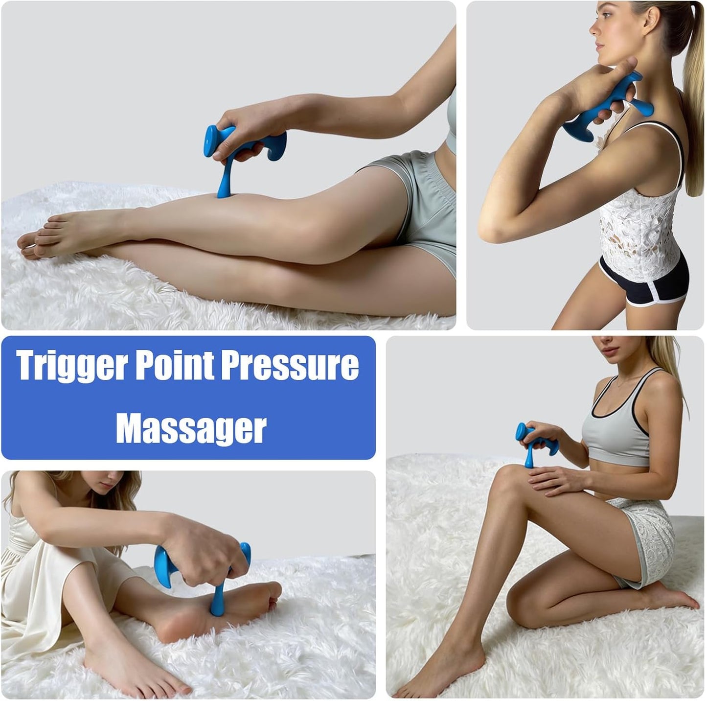 Trigger Point Massage Tool Set, 3-Piece Thumb Saver Massager with Ergonomic Grip, Handheld Self-Massage Knobs for Full Body Muscle Tension Relief, Deep Tissue Pressure Point Therapy