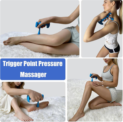 Trigger Point Massage Tool Set, 3-Piece Thumb Saver Massager with Ergonomic Grip, Handheld Self-Massage Knobs for Full Body Muscle Tension Relief, Deep Tissue Pressure Point Therapy