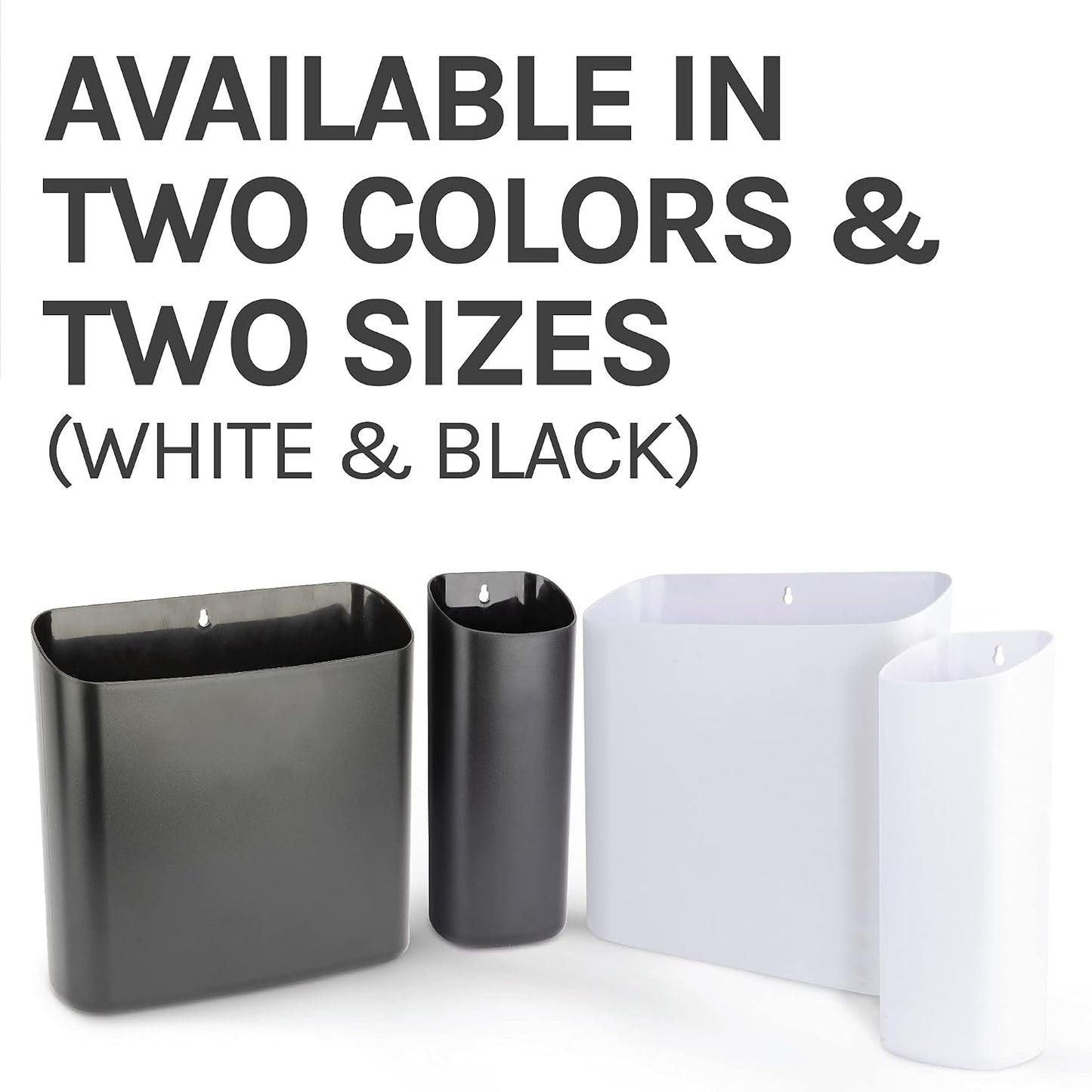 JS Jackson Supplies Small White Lint Bin with Magnetic Back, Slim Profile Trash Bin for Laundry Room and Kitchen, Wall Mountable