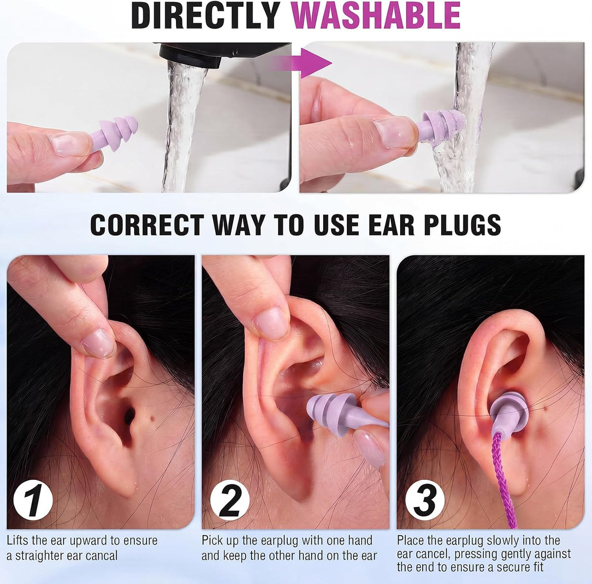 Tondiamo 200 Pairs Ear Plug Bulk with Cord Reusable Silicone, Fresh