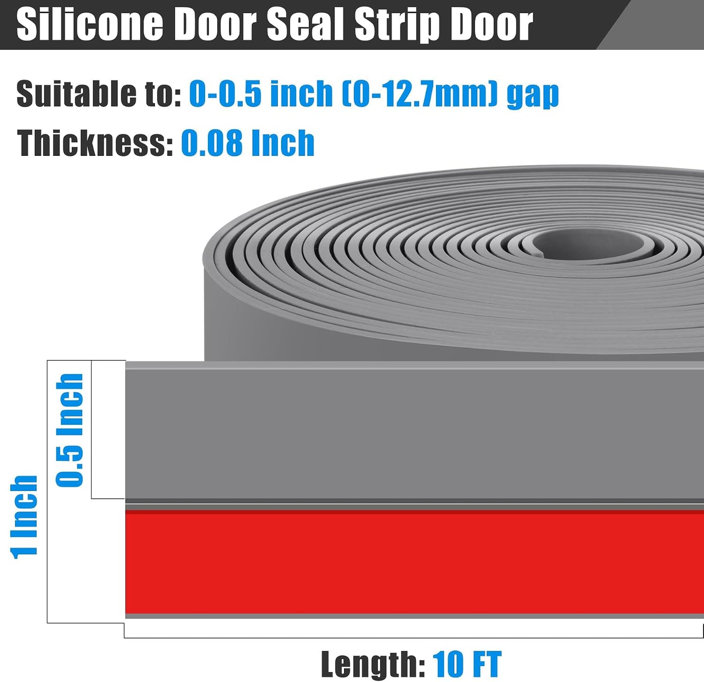 Draft Seal Tape for Doors and Windows 2 in x 20 Ft Silicone Weather Stripping Extra Thick 2mm Door Seal Strip with Strong Adhesive Draft Insulation Stopper Side Seal - Clear
