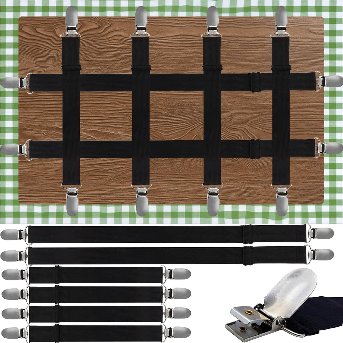 Tablecloth Clips, Multi-Use Sheet Holders for Tables & Beds, 6 Pack