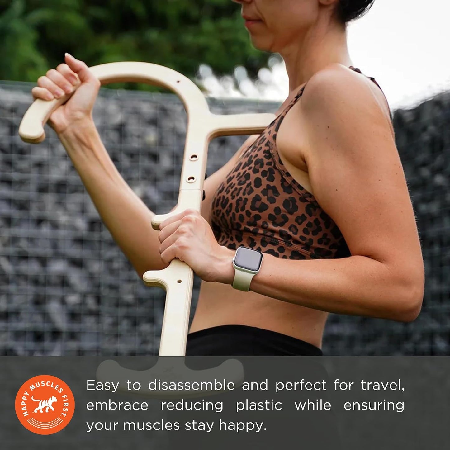 Tiger Tail ReGreen Tiger Cane Massage Hook - 24.5" Handheld Muscle Release Tool for Back, Neck, Shoulder, Leg & Feet - Self Massager Rod, Deep Body Tissue and Trigger Point Massage