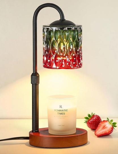 Briever Dimmable Candle Warmer Lamp with Timer, Height Adjustable Electric Candle Wax Warmer, Christmas Birthday Gifts for Women Mom, House Warming Gifts New Home Room Decor, Black Solid Wood Base