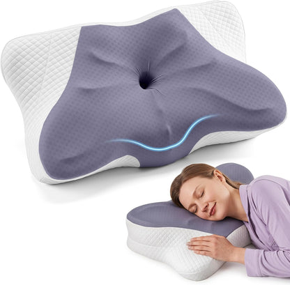 Sweetcrispy Cervical Pillow for Neck Pain Relief, Cooling Memory Foam
