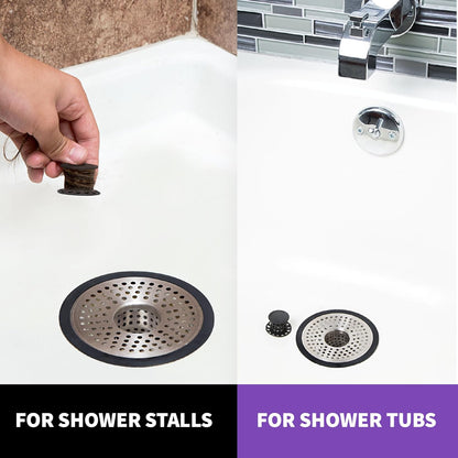 ShowerShroom SHSULT755 Ultra Revolutionary Shower Hair Catcher Drain Protector, No Size, Stainless