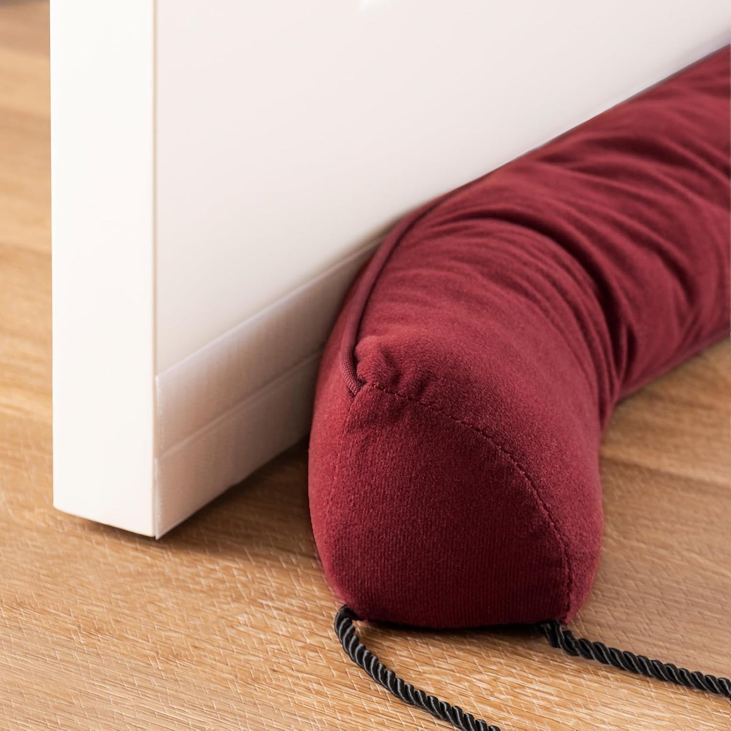 Door Draft Stopper with Removable Washable Cover, 38", Black | Weighted Gap Filler, Blocks Hot and Cold Air, All-Season Seal, Easy Install, Noise & Wind Blocker, Home Essentials