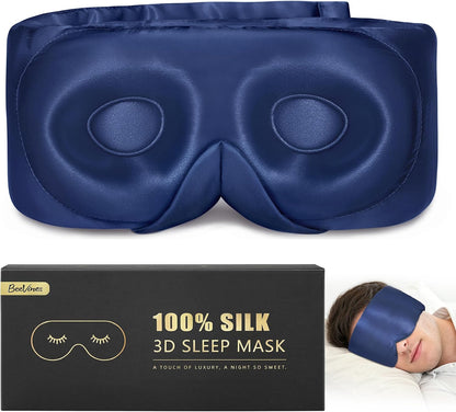 BeeVines Luxury Pure 100% Silk Sleep Mask for Women, 3D Contoured Eye Mask