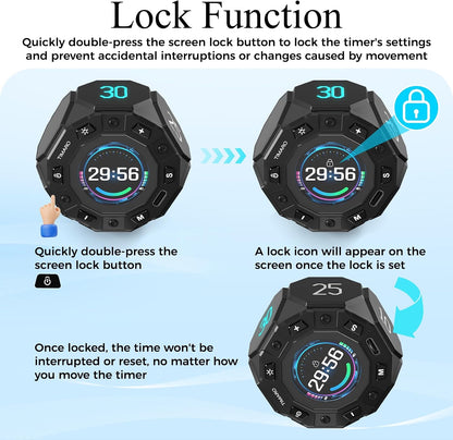 TIMARO Pomodoro Timer with 3/5/10/25/30 Min Presets for Productivity