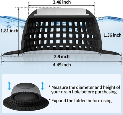 Aluvor Shower Drain Hair Catcher Bathtub Drain Cover Sink Drain Protector | Bathroom Sink & Bathtub Drain Strainer for Pop-Up & Regular Drains, Silver Grey