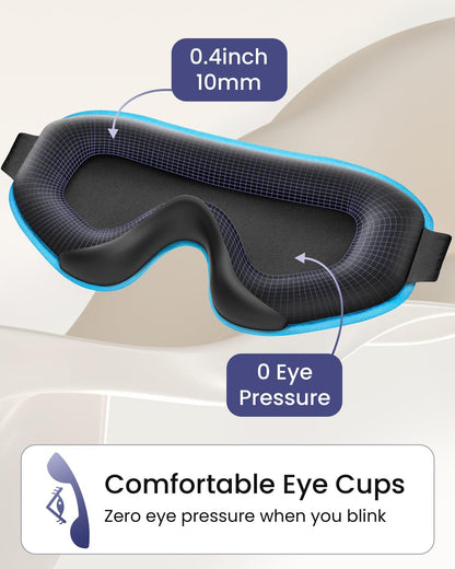 WAOAW Sleep Mask for Men Women: Blackout Eye Masks for Sleep - 3D Breathable Soft Comfortable Eye Mask for Travel - Adjustable Light Blocking Night Masks for Sleeping
