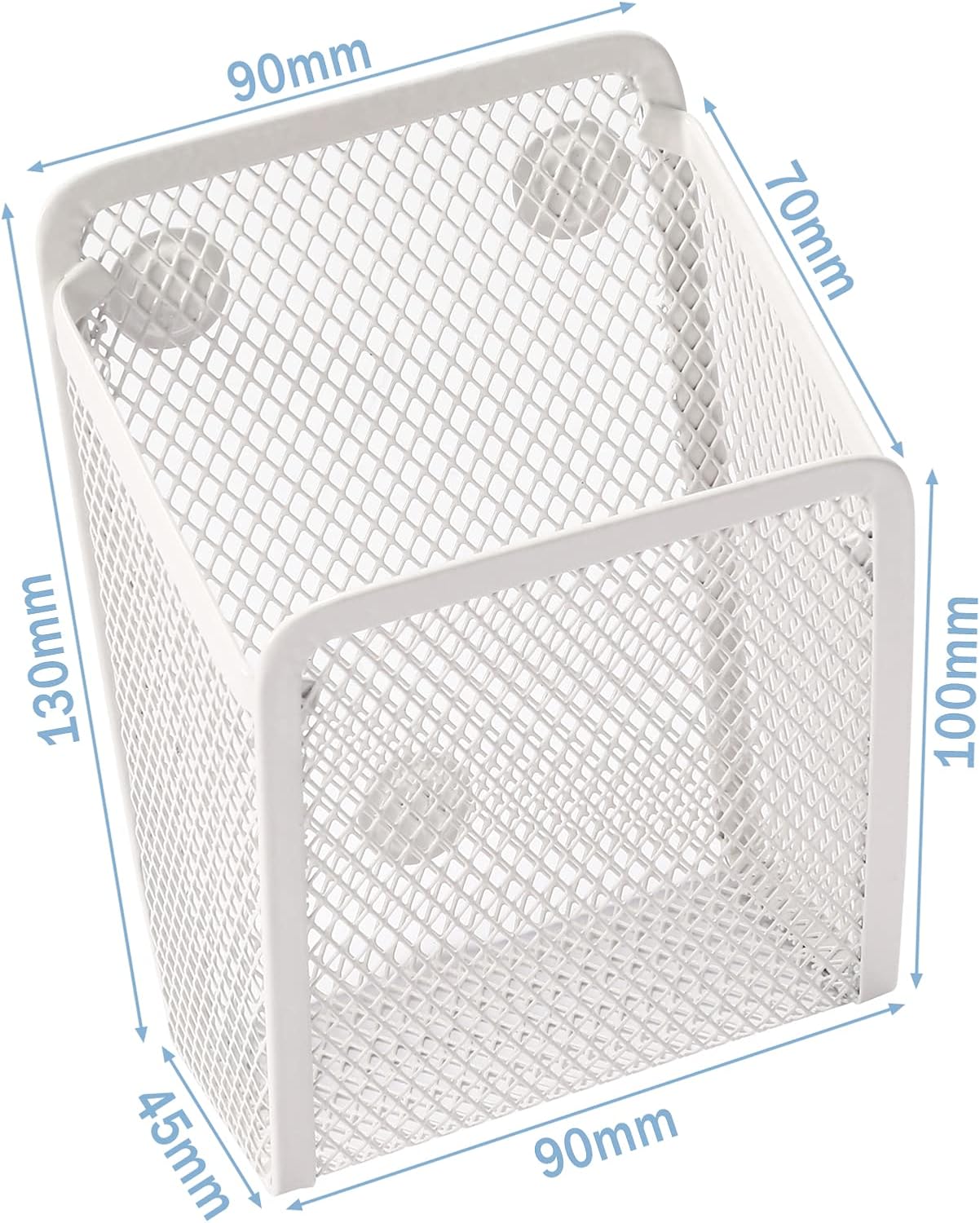 Magnetic Pencil Holder,Mesh Stainless Steel Pen Basket, Metal Writing Utensil Storage Organizer for Whiteboard,Blackboard,Kitchen, Locker, Home, or Office | Metal Writing Utensil Storage Organizer for Whiteboard,Blackboard,Kitchen, Locker, Home, or Office