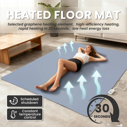 Heated Floor Mats Under Desk, 55" x 79" Heated Foot Warmer | Electric Heated Area Rug with Adjustable Temperature 12 Hour Timer, for Yoga Living Room Bedroom (55x79inch/140x200cm)