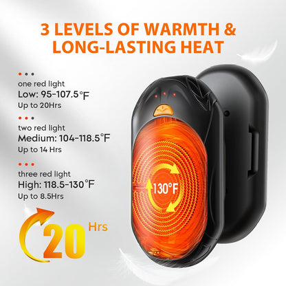 AI Hand Warmers Rechargeable 2 Pack, AI Smart Chips Electric Hand Warmers, 20Hrs Long Safe Heat, Portable Pocket Heater, Gifts for Christmas, Outdoor, Hunting, Golf, Camping Accessories