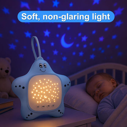 Portable White Noise Sleep Soother Baby Sound Machine with Star Projector