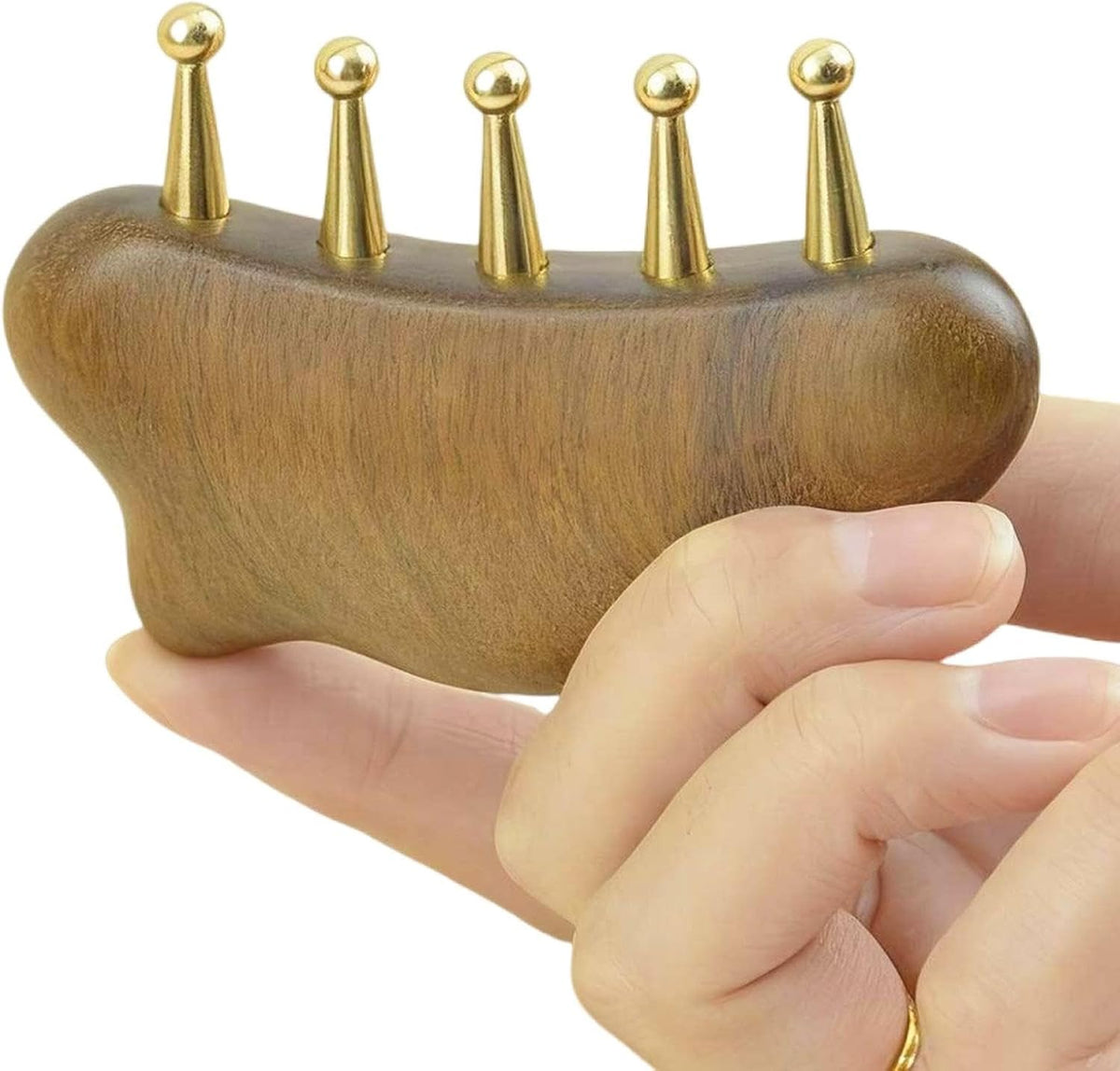 Sandalwood Wide Tooth Hair Growth Meridian Massage Comb 5 Copper