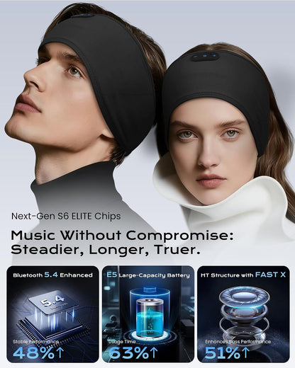 MUSICOZY Sleep Headphones Bamboo Bluetooth Headband for Side Sleepers