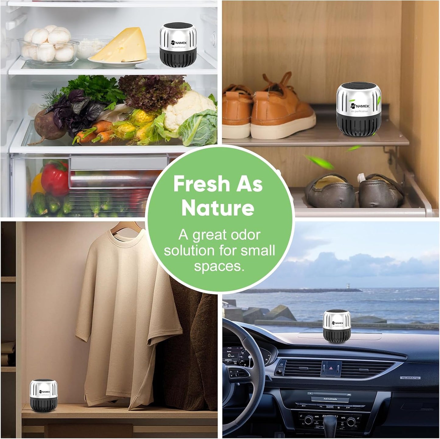 Refrigerator Deodoriser 4-Pack The world's best Fridge deodorizer odor eliminator Closet deodorizer, no need to plug in Better performance than bamboo charcoal air purification bags and baking soda