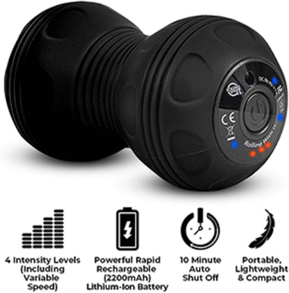 Rolling With It Vibrating Peanut Massage Ball, Deep Tissue, Black