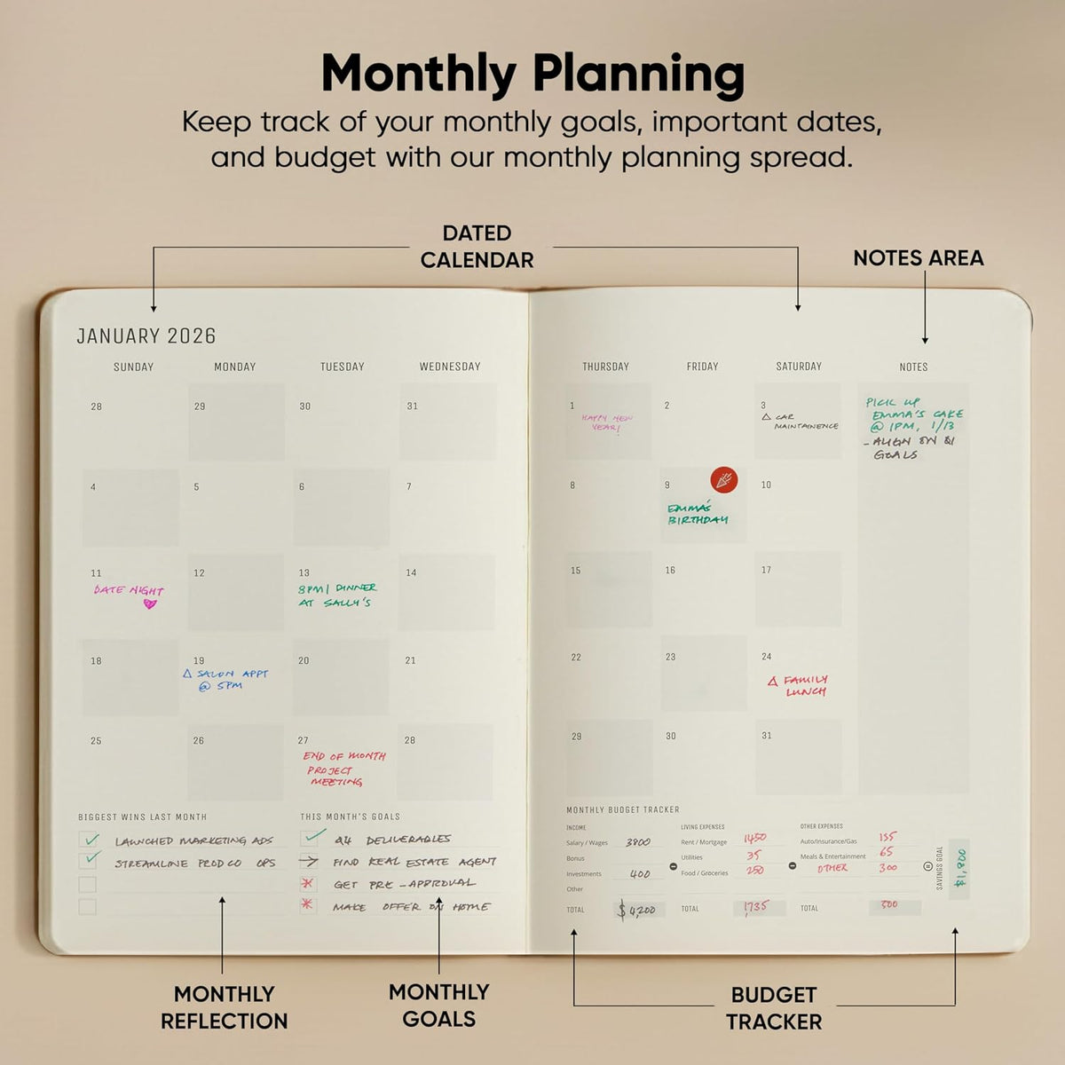 Dated, 2026 Planner, 5.8” x 8.3” - The #1 Productivity Planner to Achieve Your 2026 Goals - Planner 2026-2027 by PRODUCTIVITY STORE (A5, GREY)