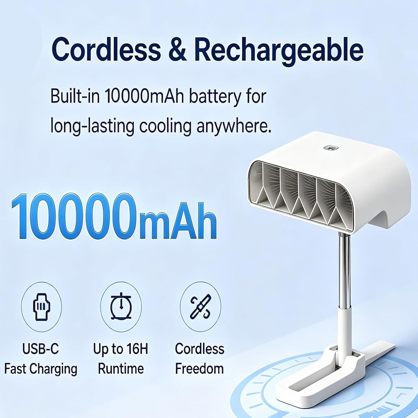 Bed Cooling Fan Under Sheets, Rechargeable Cordless Bed Fan Under Sheets, Quiet Bed Cooling System with Remote & 5 Speeds, Djustable Height Mattress Cooling Fans Under Blanket for Hot Sleepers (A)