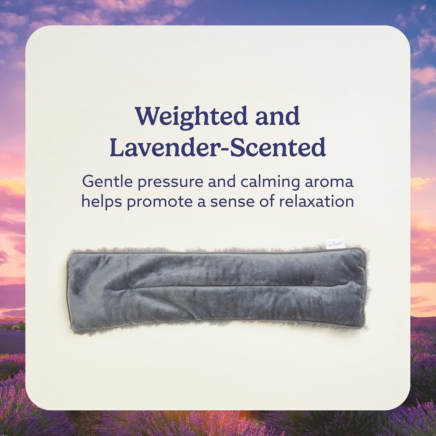 warmies Microwavable Shoulder Heating Pad, Neck Warmer & Heat Pack, Snowy | Steady Pressure, Cooling Relief, Scented with Calming French Lavender, Microwave 30 sec, Freeze 2-3 hrs, Soft Faux Fur