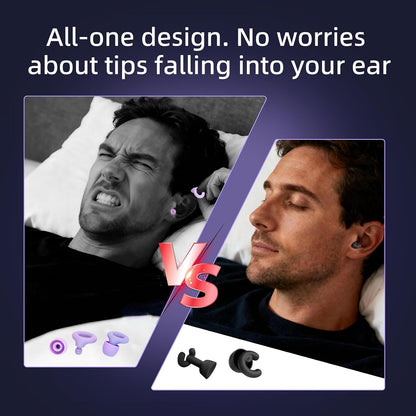 Noise Cancelling Ear Plugs Sleep 50dB NRR Side Sleep Small Ear | ultra soft silicone, reusable one-piece design, 4 sizes included, portable case
