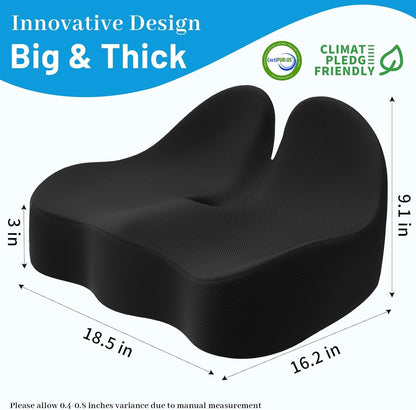 Memory Foam Seat Cushion, Ergonomic Office Chair Cushion for Long Sitting