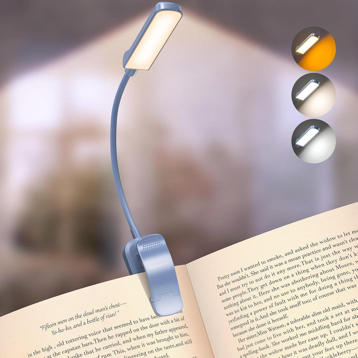 Glocusent 13 LED Book Lights for Reading at Night, Gifts for Book Lovers